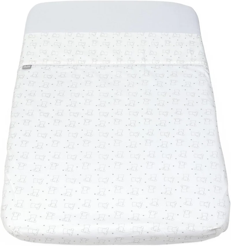 شيكو Chicco Crib Set 2 PCS UP&DOWN 
(TOP AND BOTTOM SHEET) for N2M Forever, Grey Sheep